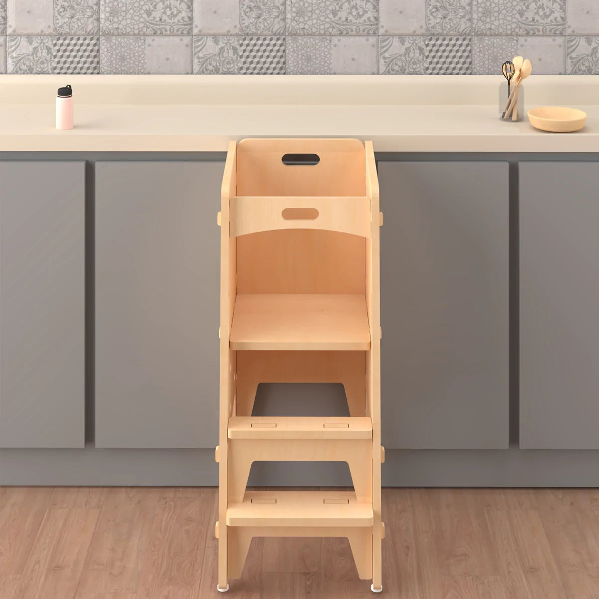 Buy Yellow Lychee Wooden Kitchen Tower - Natural - Learning Furniture - SkilloToys.com