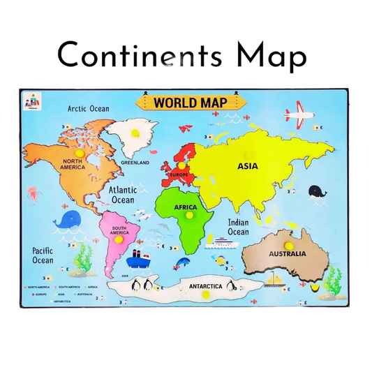 Buy Continents Map Learning Board - SkilloToys.com