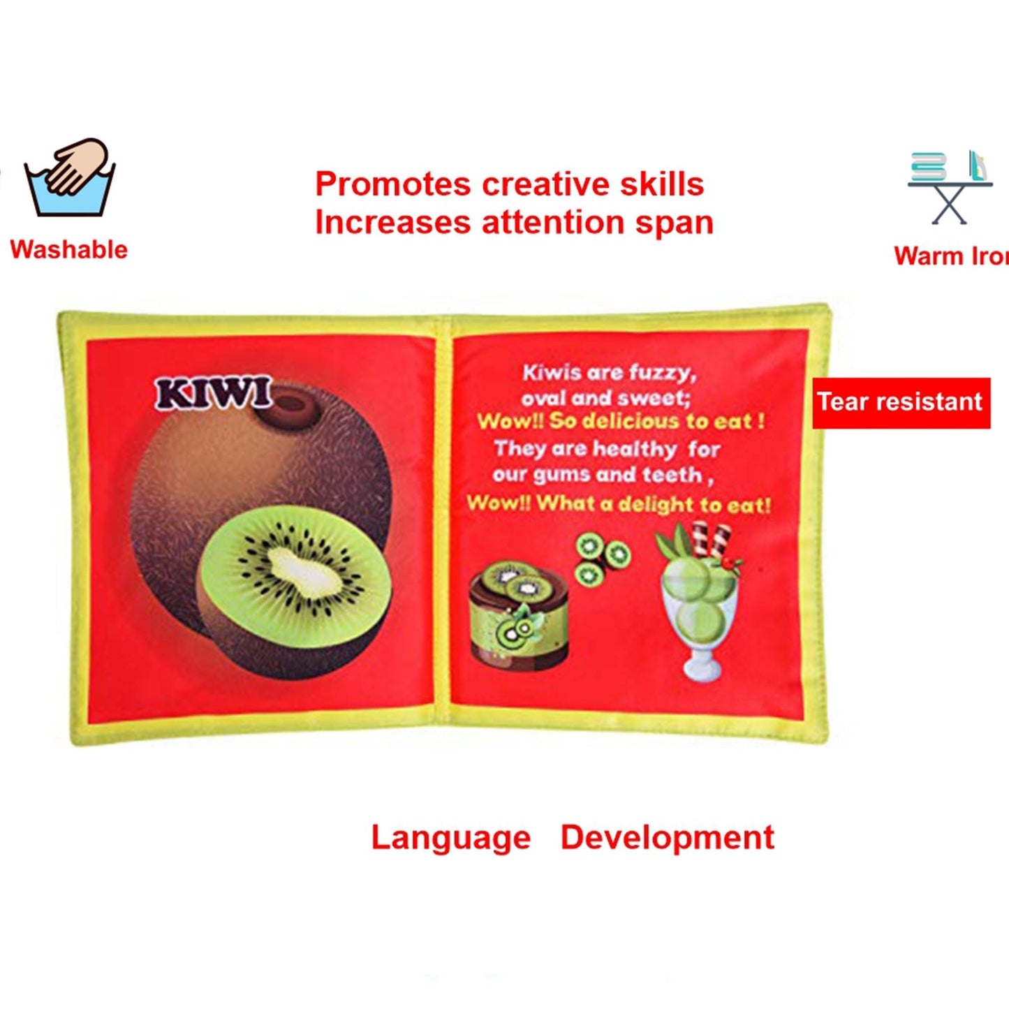 Buy Fruits Part 2 Cloth Book English For Kids - SkilloToys.com