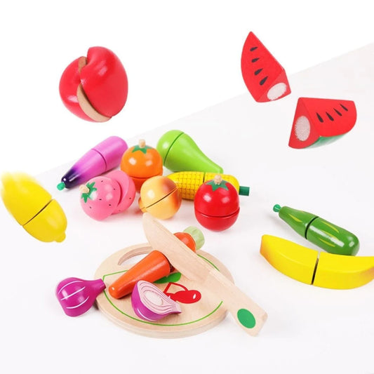 Buy Fruits & Vegetables Cut Wooden Set - SkilloToys.com