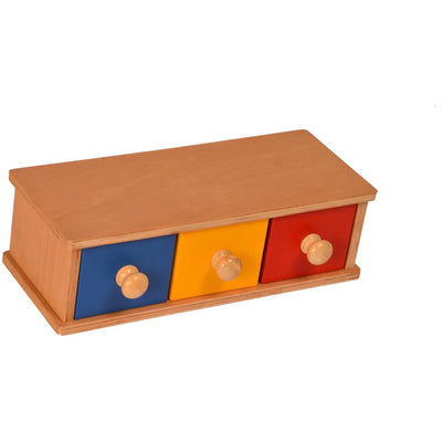 Kidken Toddler Montessori Box with Bins: wooden box with removable bins for activity sorting and independence, ages 1 to 4