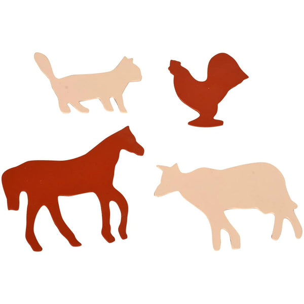 Kidken Domestic Animals Learning Stencils: wooden stencils with domestic animal cut-outs for pre-writing tracing and vocabulary, ages 3 to 6