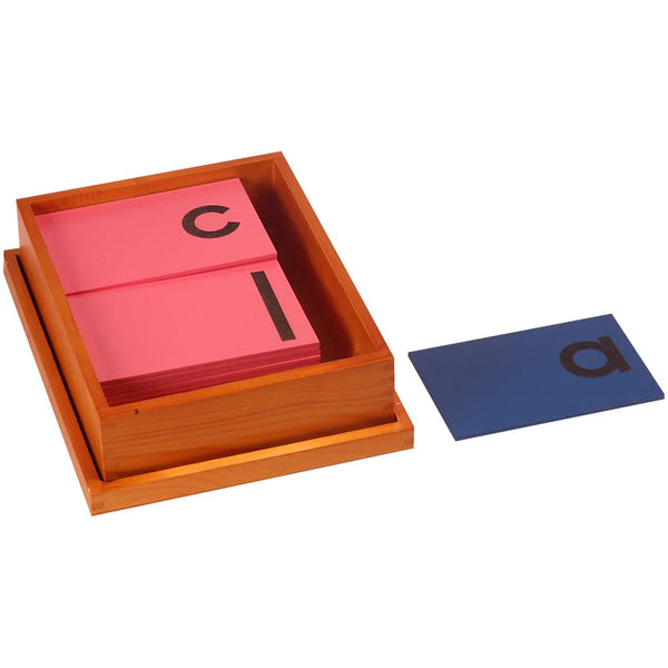 Kidken English Small Letter Sandpaper Print Letters: pink consonants and blue vowels on wooden boards for phonics + handwriting prep, ages 3+