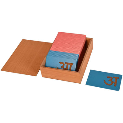Kidken Montessori Hindi Sandpaper Letters: complete Hindi alphabet set in sandpaper texture on gray boards, ages 3+