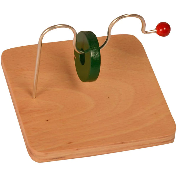 Kidken Toddler Montessori Horizontal Dowel Variation Serpentine: wooden S-curve disc-sliding toy for hand-eye and spatial reasoning, ages 1 to 3