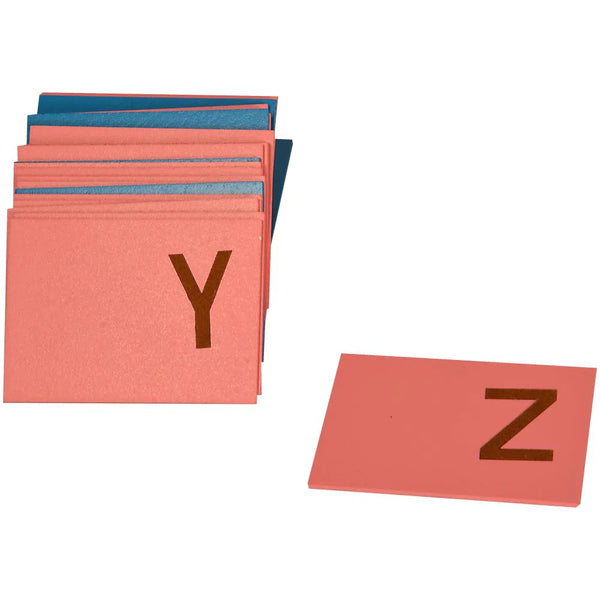 Kidken Montessori English Capital Letter Tracing Sandpaper: 26 capital letters in sandpaper texture on wooden boards with stroke direction guide for ages 3+