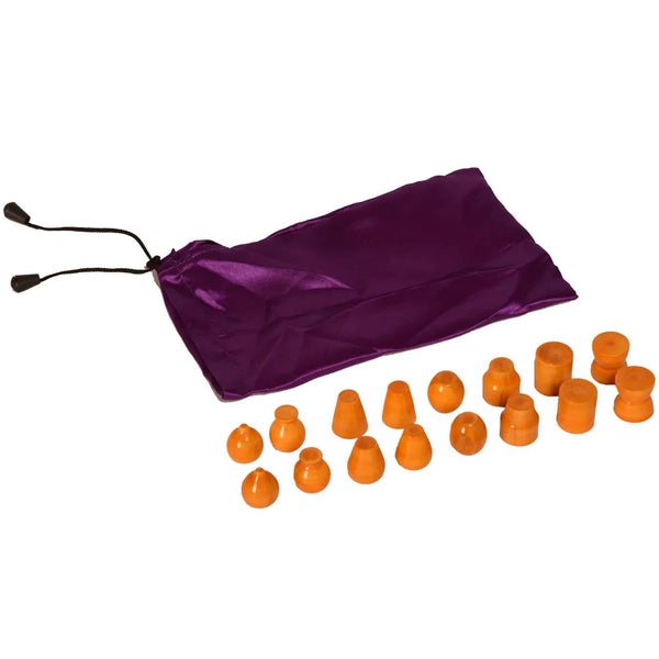 Kidken Montessori Stereognostic Learning Bag: drawstring cloth bag with a variety of wooden geometric shapes for tactile shape-identification by touch alone, ages 3+