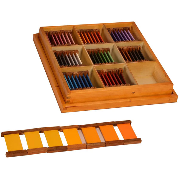 Kidken Montessori Tertiary Colour Tablets Learning Box: graded shades across colour families for refined sensorial colour work, ages 3 to 7