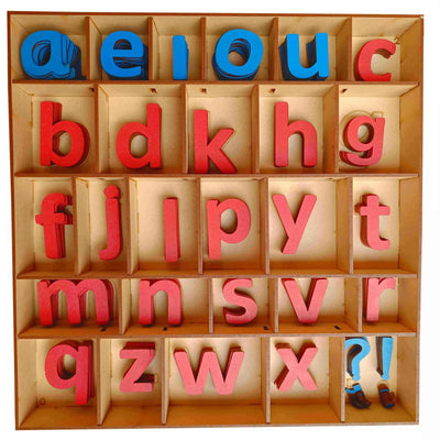 Cryo Craft Montessori Preschool Movable Lower Case Print Alphabet with Magnetic Tiles and Organiser Box, for word building ages 3 to 6