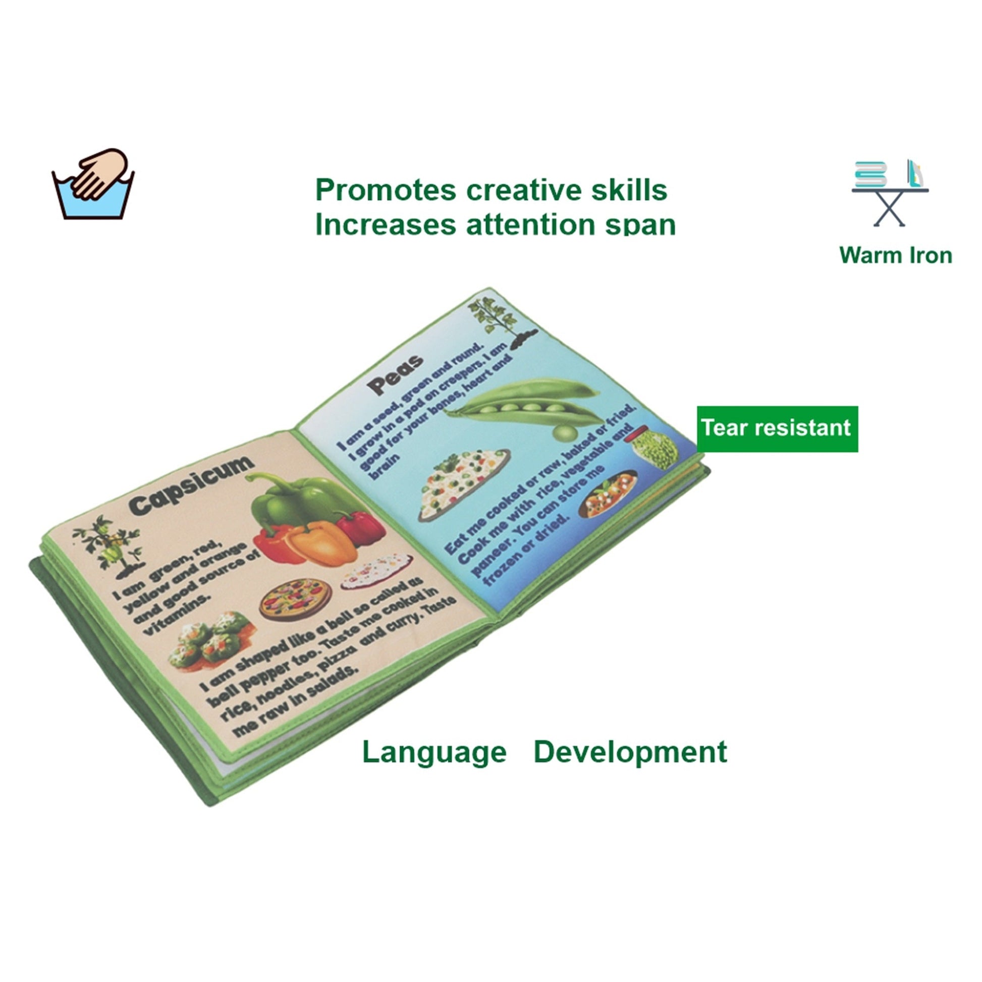 Buy Our Health Friend Vegetables Cloth Book English For Kids - SkilloToys.com