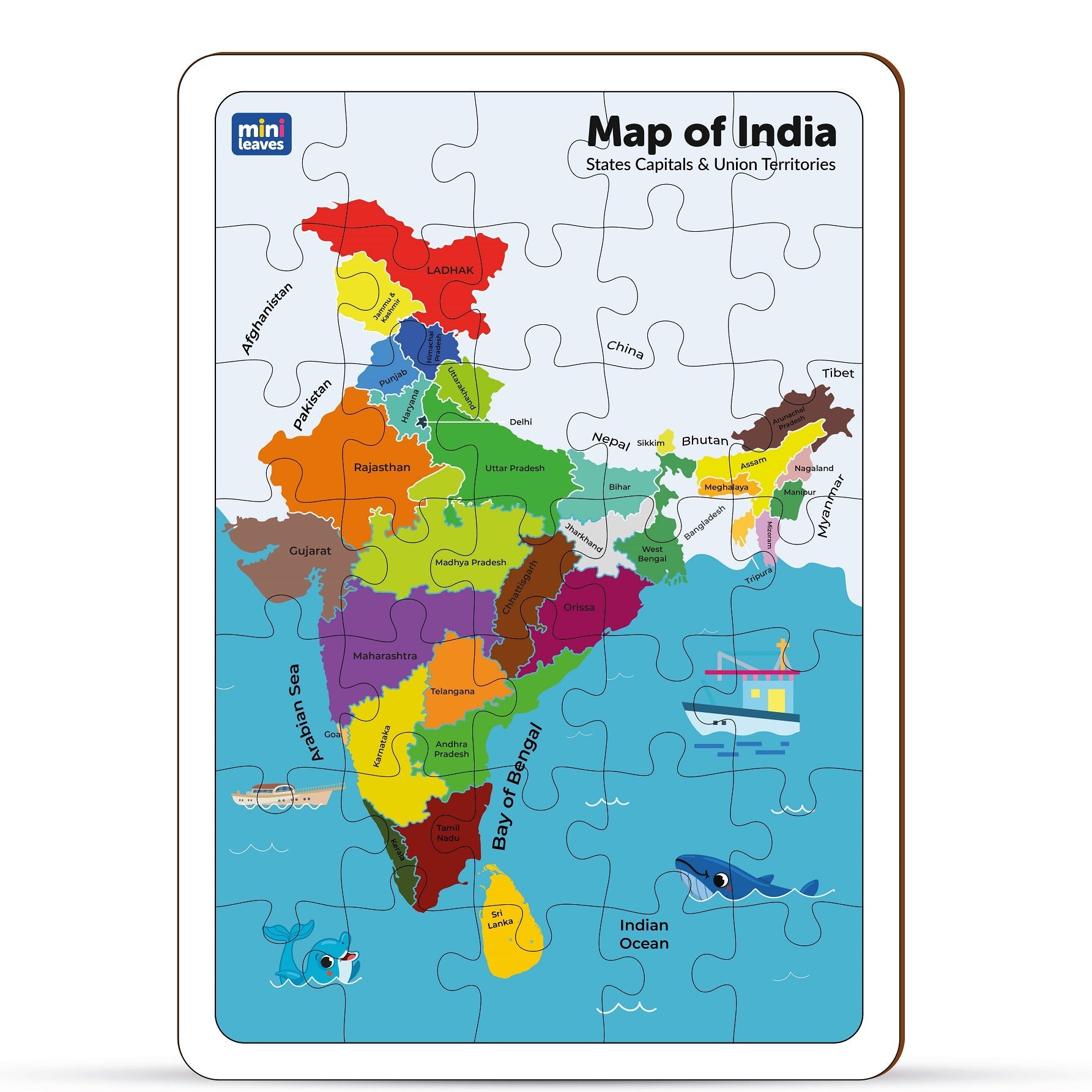 Buy Premium Wood India Map Puzzle - SkilloToys.com