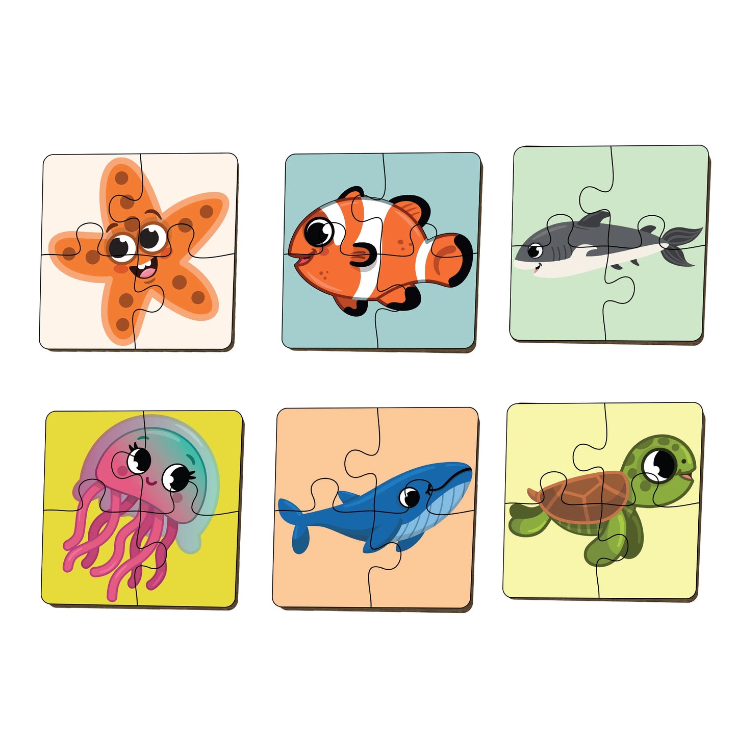 Buy Sea Animal Educational Wooden Puzzle Set - SkilloToys.com