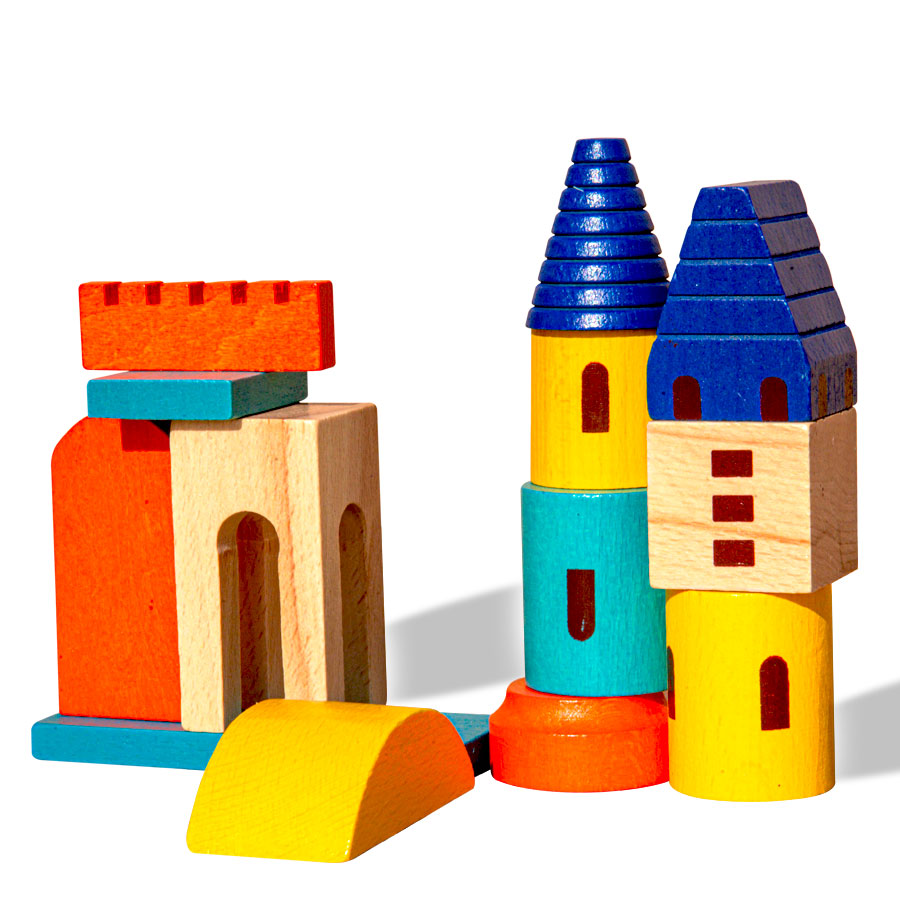 Buy The Builder Wooden Toy Blocks - Set of 24 PCS - SkilloToys.com