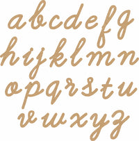 Wood Plain Laser Cut Cursive Alphabets Cutouts