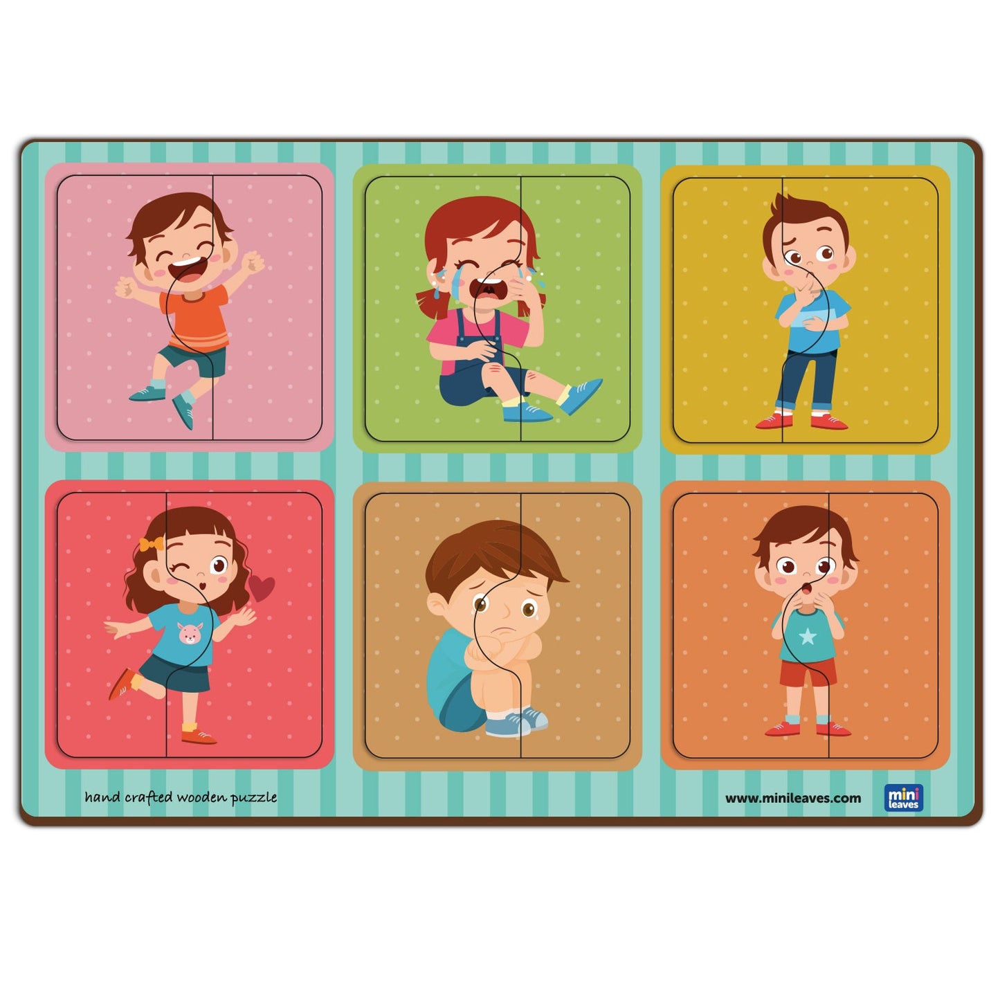 Buy Wooden 2 Piece Emotions Puzzle - SkilloToys.com