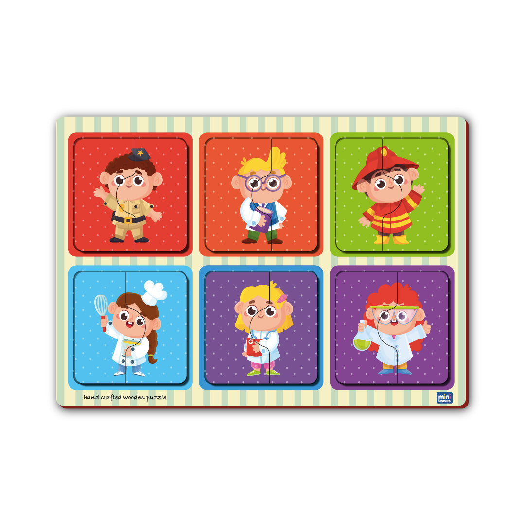 Buy Wooden 2 Piece Professions Puzzle - SkilloToys.com