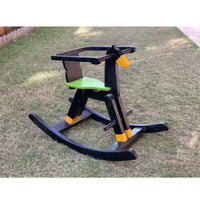 Wooden Black & Yellow Riding Horse