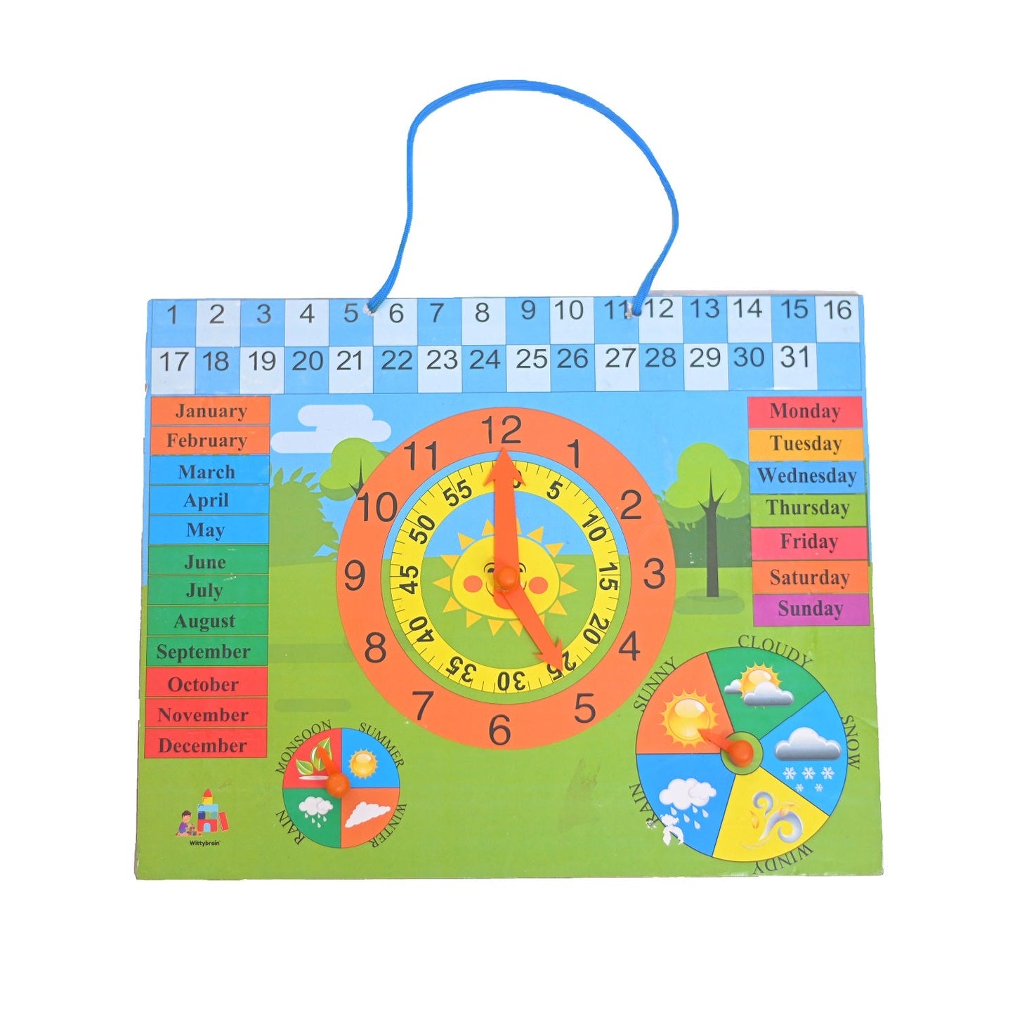 Buy Wooden Calendar and clock Activity Game - SkilloToys.com