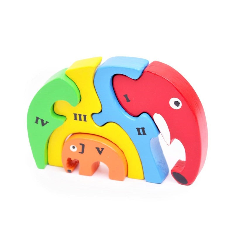 Buy Wooden Elephant Family Puzzle Stacking Toy - SkilloToys.com