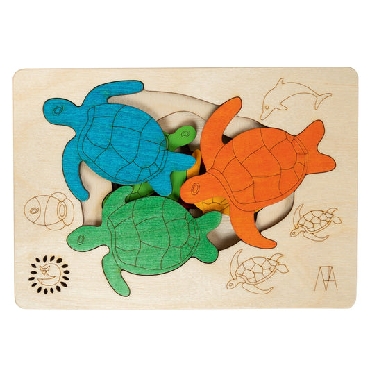 Buy Wooden Hawksbill Turtle Puzzle Board - SkilloToys.com