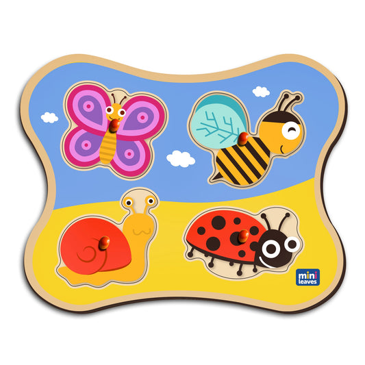 Buy Wooden Insects Friends Jumbo Peg Puzzle - SkilloToys.com