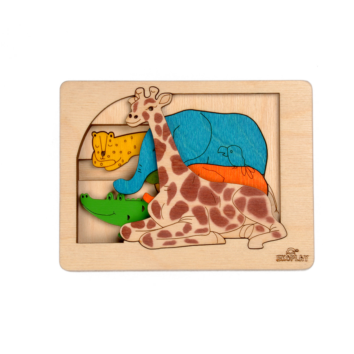 Buy Wooden Jungle Animal Puzzle Board - SkilloToys.com