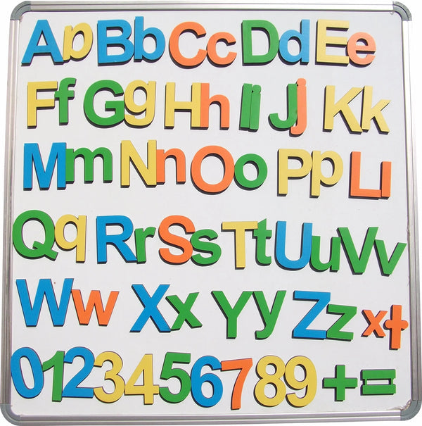 Cryo Craft Wooden Magnetic English Alphabet and Numbers: upper case, lower case, 0-9 and symbols for reading and math practice, ages 3 to 7