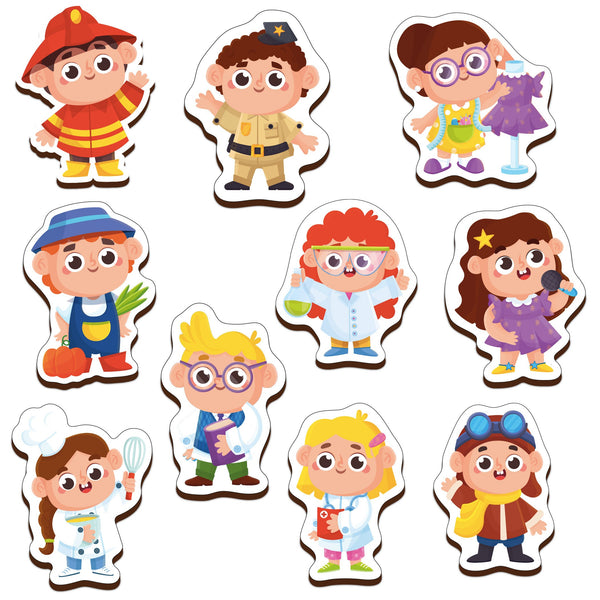 Buy Wooden Multicolor Magnetic Profession Cutouts - SkilloToys.com