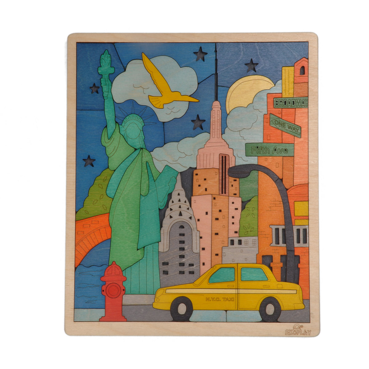 Buy Wooden New york Puzzle Board - SkilloToys.com