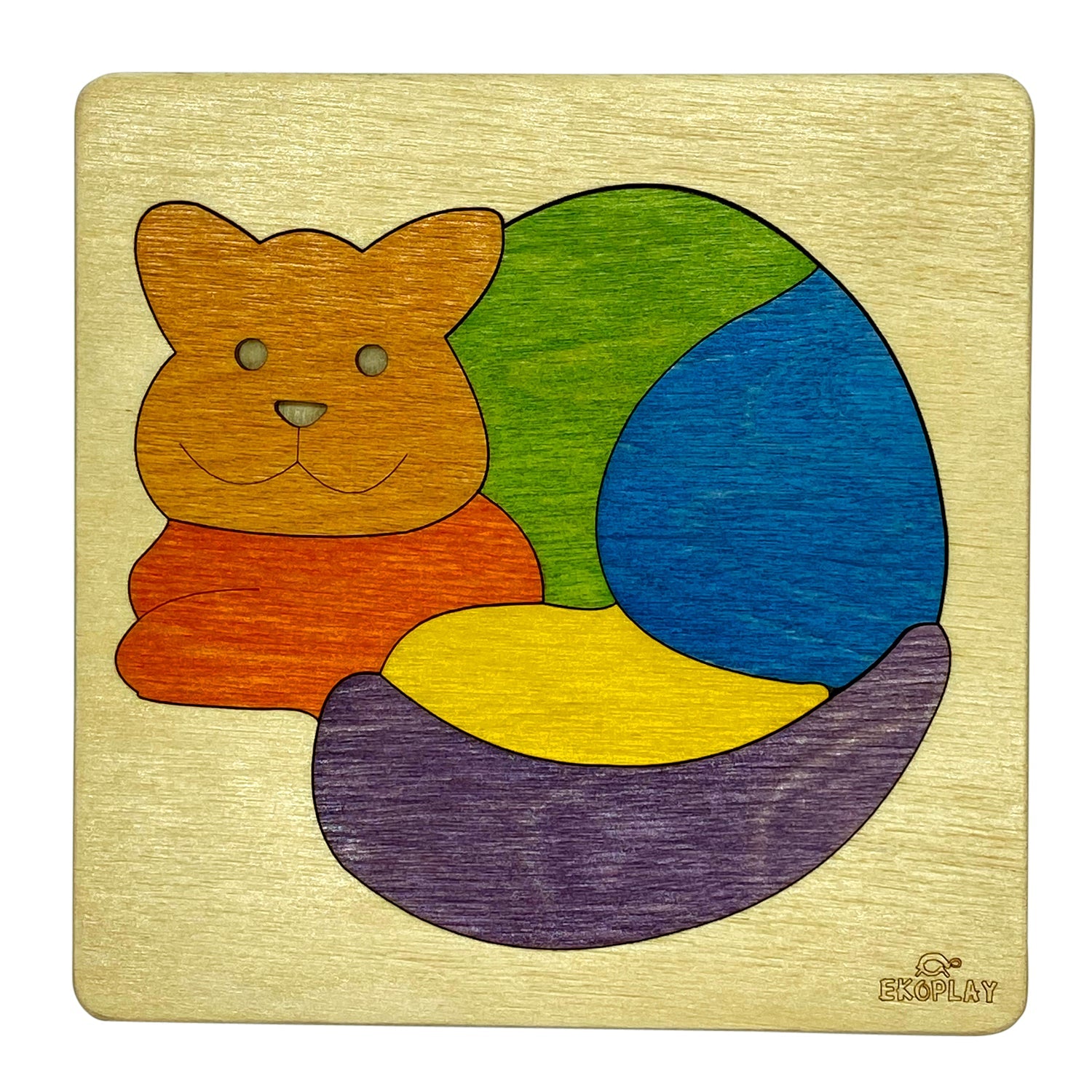 Buy Wooden Rainbow Cat Puzzle Board - SkilloToys.com
