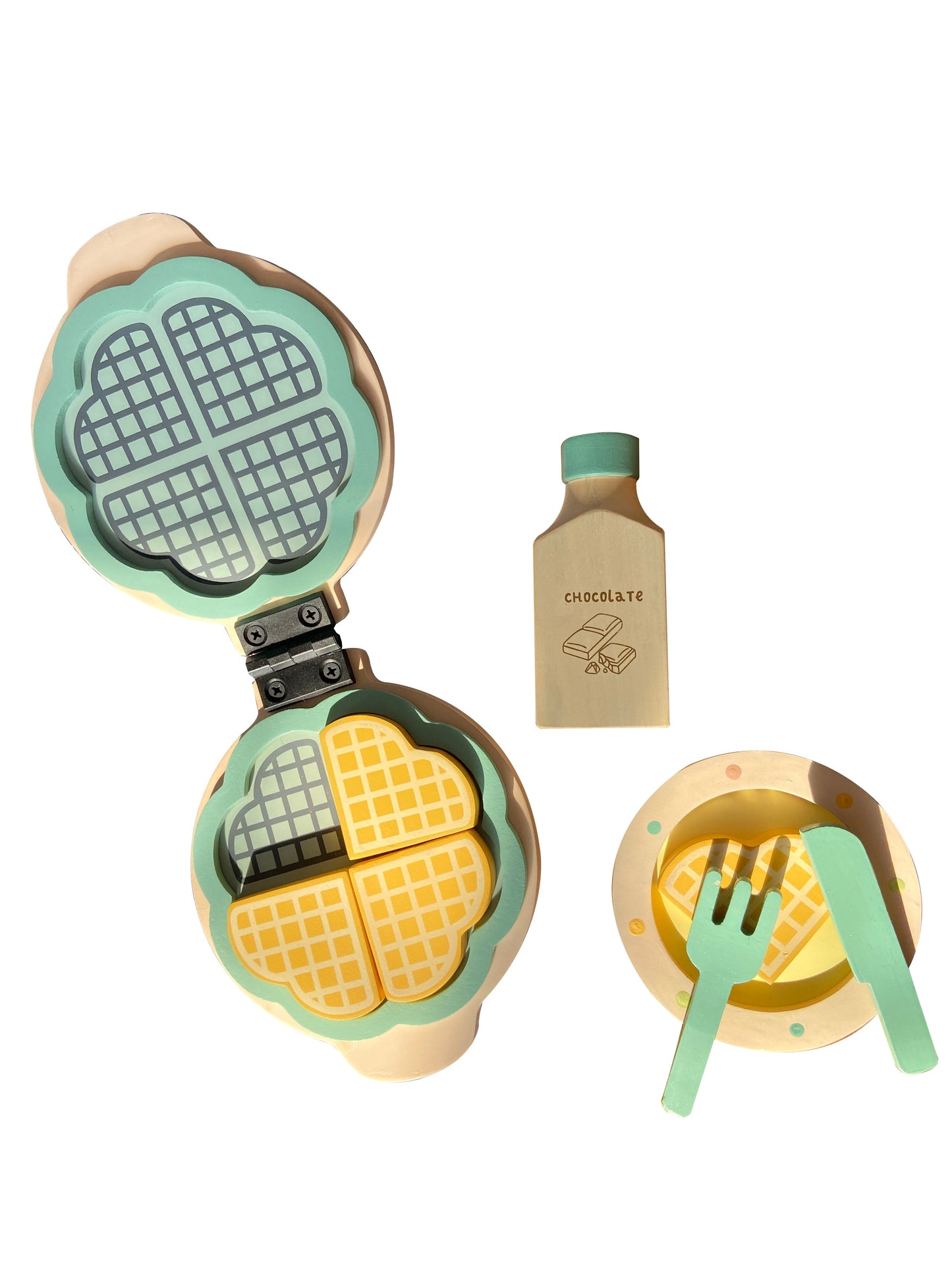 Buy Wooden Sweet Treat Waffle Maker Toddler Cooking Toy - Blue Set - SkilloToys.com