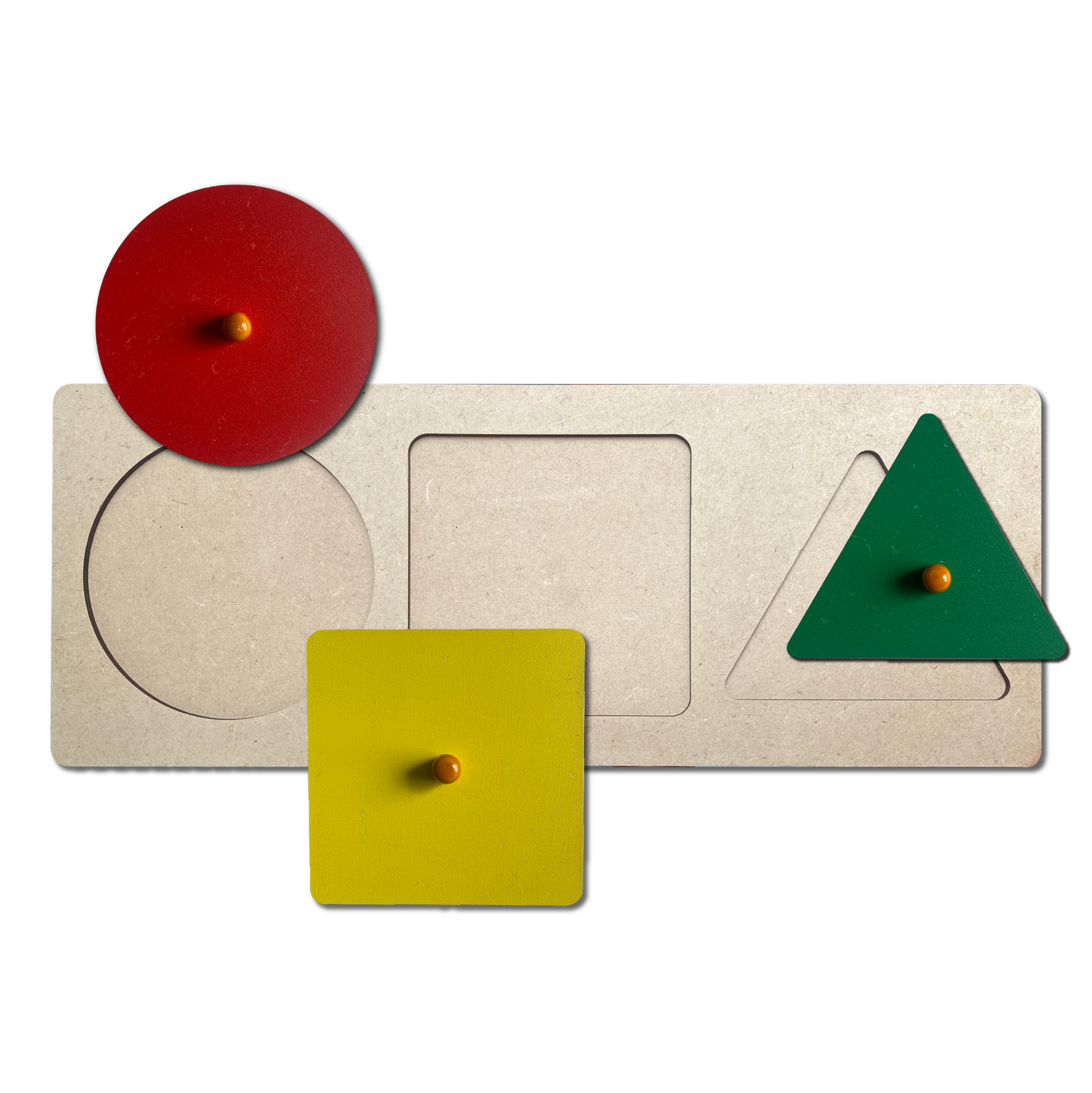 Buy Wooden Three Colorful Shapes Peg Puzzle - SkilloToys.com