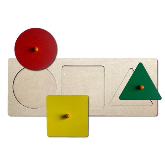 Buy Wooden Three Colorful Shapes Peg Puzzle - SkilloToys.com