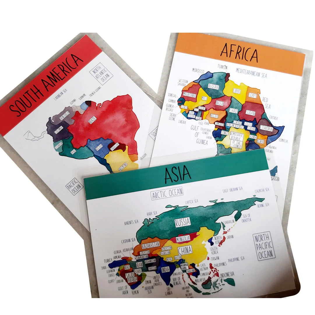 Buy World Continents and Oceans Flahscards - SkilloToys.com