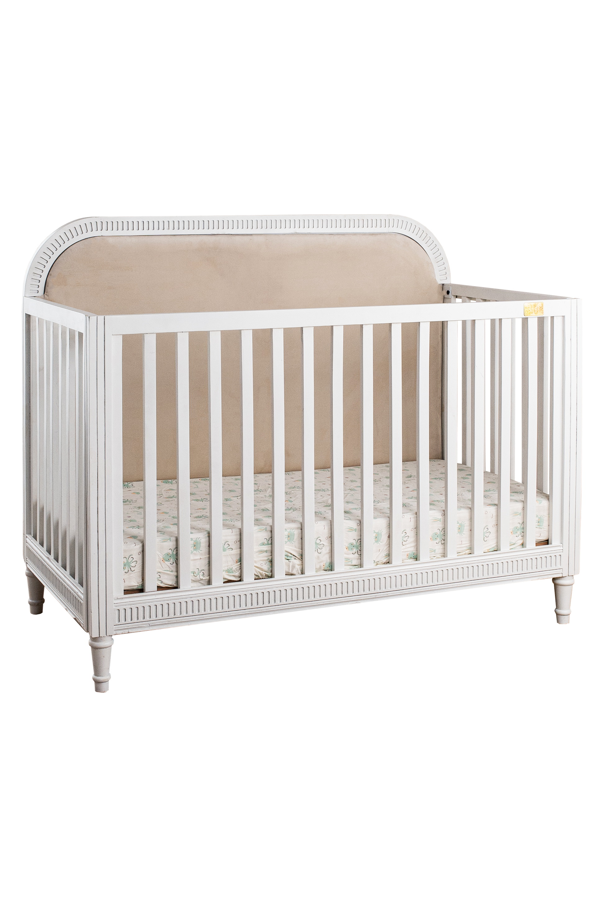 Wooden Baby Cot With Headboard White Duco