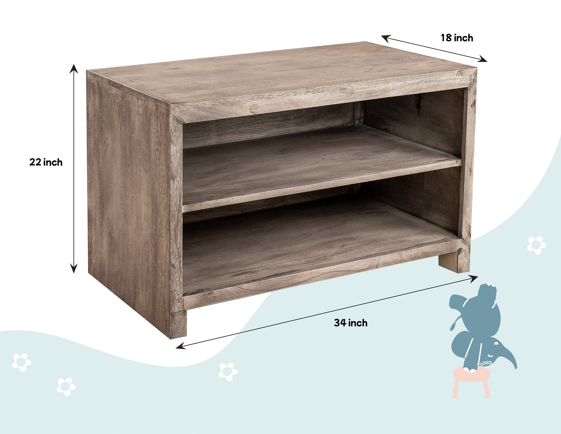 Buy Montessori Wooden Storage Unit - Ash Grey Online - SkilloToys.com