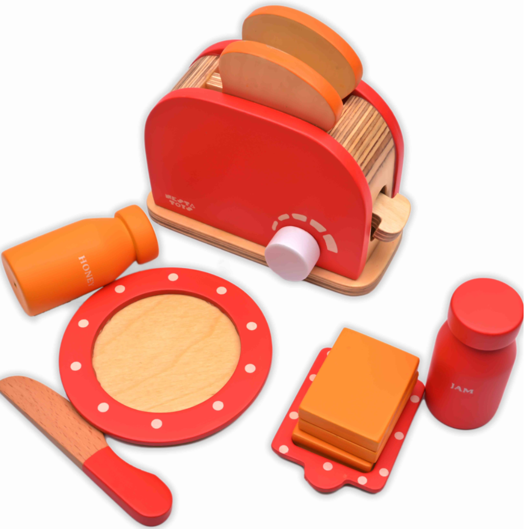 Buy Wooden Bread Pop-up Toaster Pretend Play Toy - SkilloToys.com
