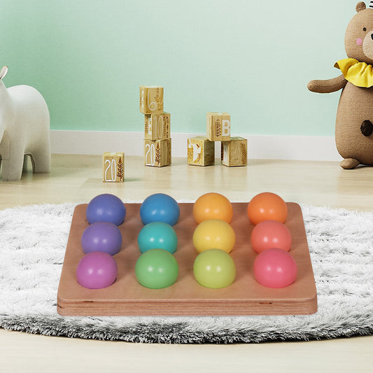 Wooden Rainbow Ball Sorter