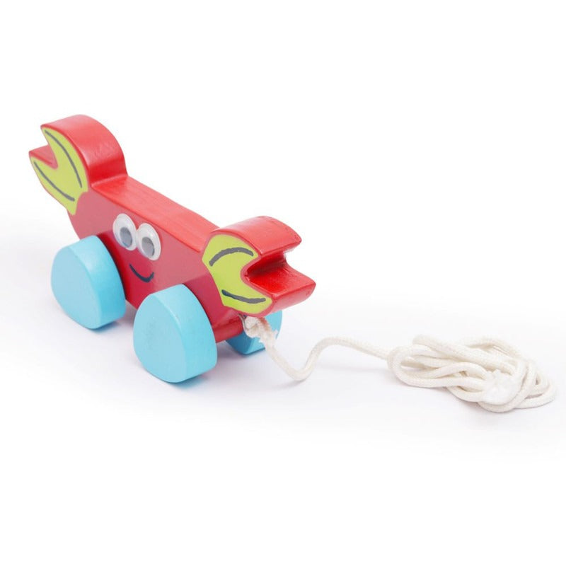 Buy Wooden Red Crab Pull Along Toy - SkilloToys.com