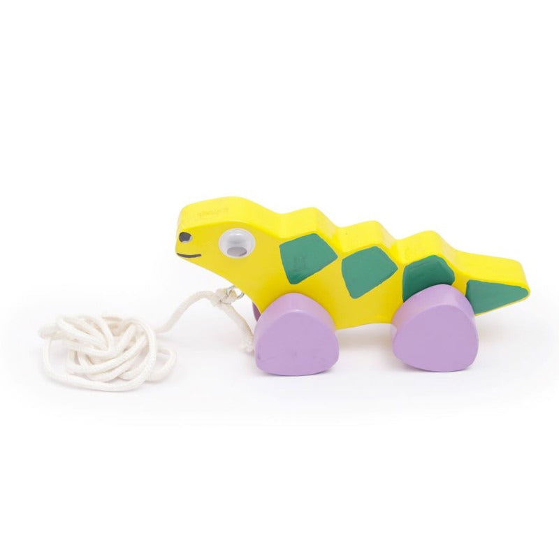 Buy Wooden Yellow Iguana Pull Along Toy - SkilloToys.com
