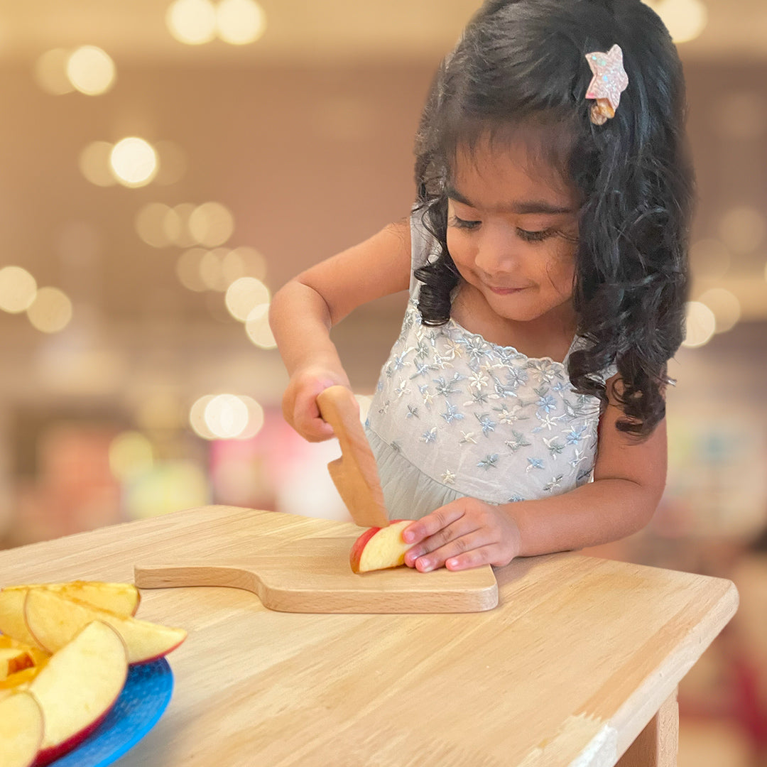 Buy Montessori Wooden Knife & Chopping Board - SkilloToys.com